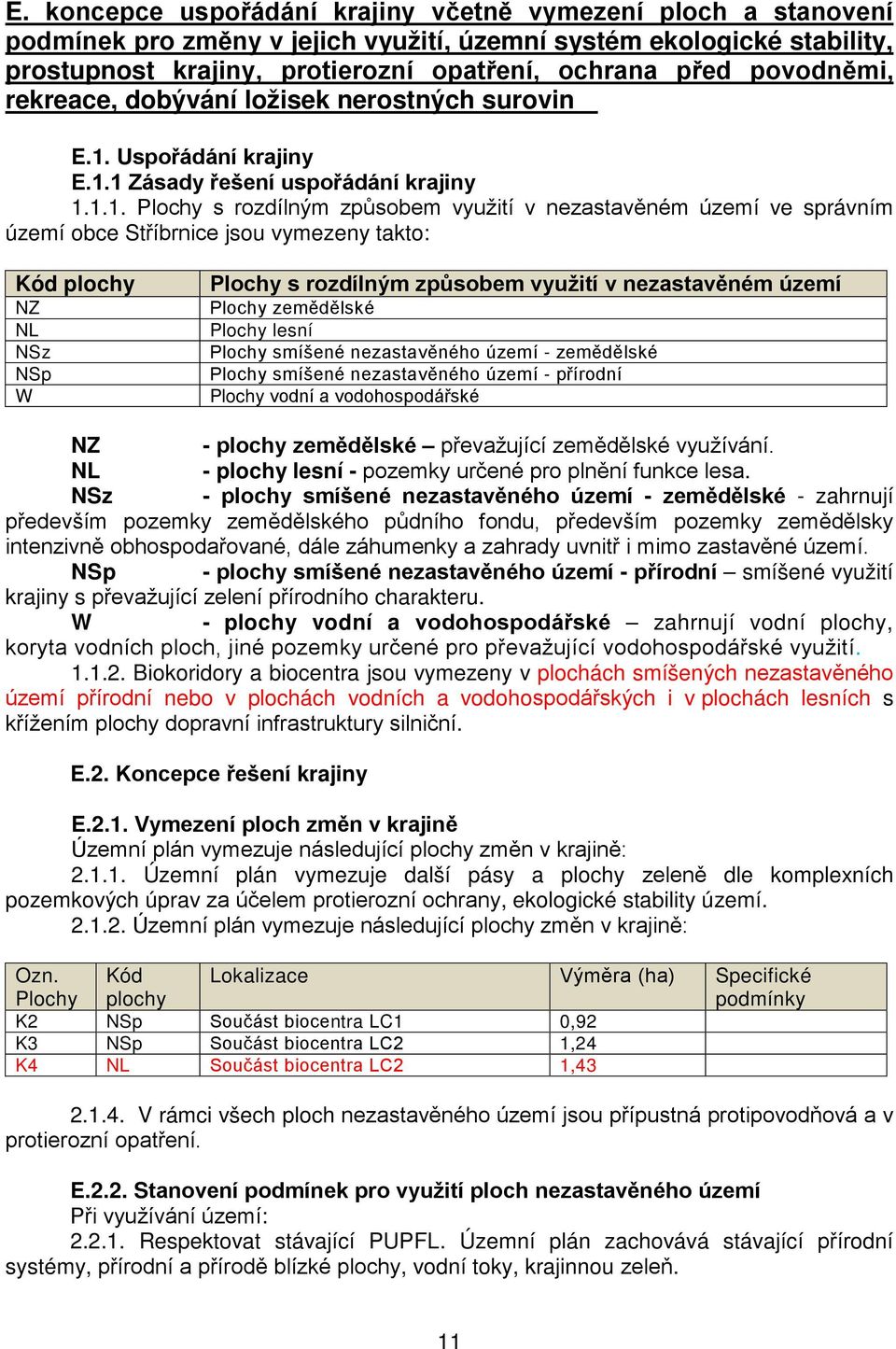 Uspořádání krajiny E.1.