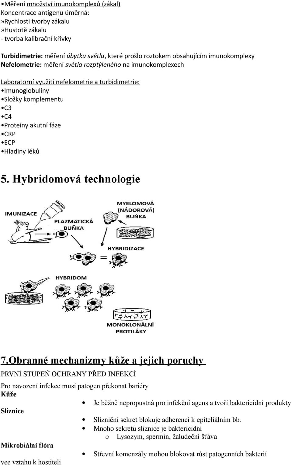 CRP ECP Hladiny léků 5. Hybridomová technologie 7.