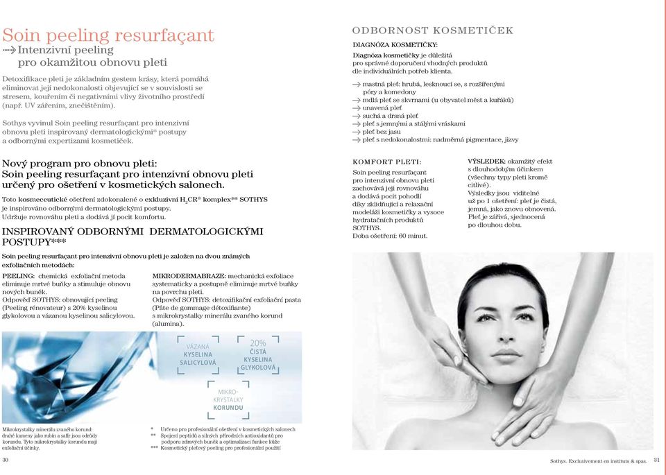 Sothys vyvinul Soin peeling resurfaçant pro intenzivní obnovu pleti inspirovaný dermatologickými* postupy a odbornými expertizami kosmetiček.