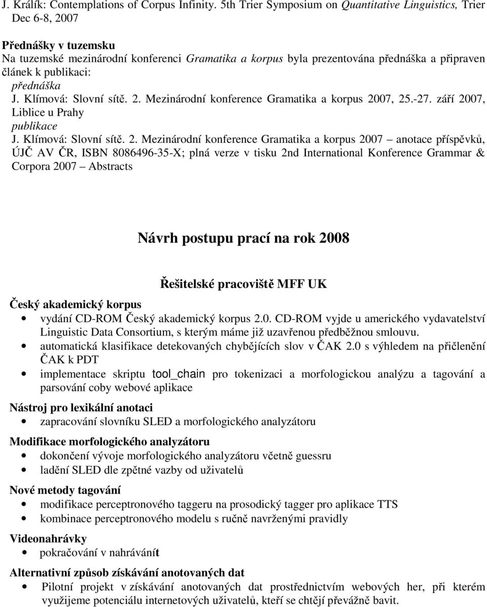 publikaci: přednáška J. Klímová: Slovní sítě. 2.