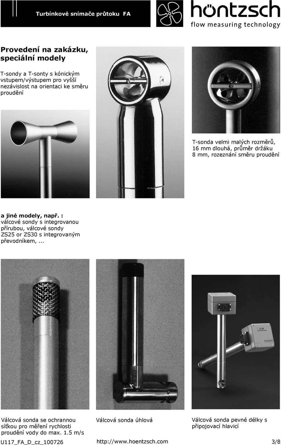 : válcové sondy s integrovanou přírubou, válcové sondy ZS25 or ZS30 s integrovaným převodníkem,.