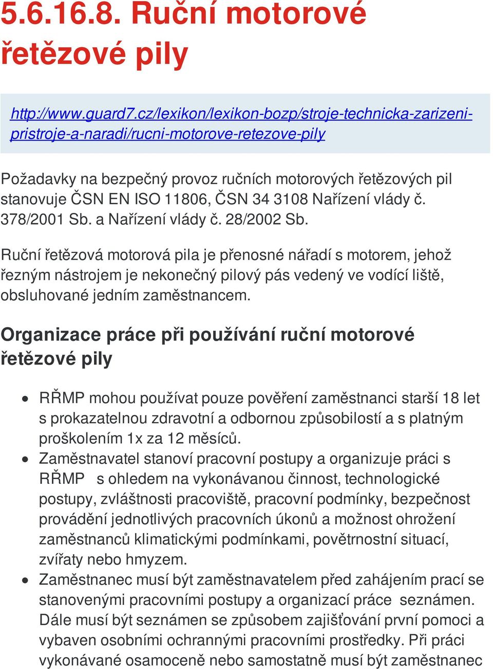 Nařízení vlády č. 378/2001 Sb. a Nařízení vlády č. 28/2002 Sb.