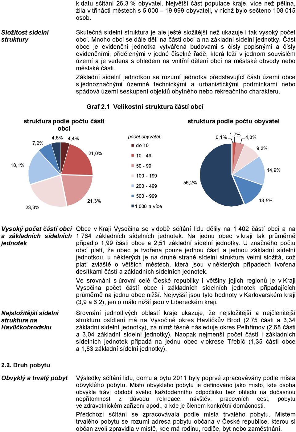 Část obce je evidenční jednotka vytvářená budovami s čísly popisnými a čísly evidenčními, přidělenými v jedné číselné řadě, která leží v jednom souvislém území a je vedena s ohledem na vnitřní dělení