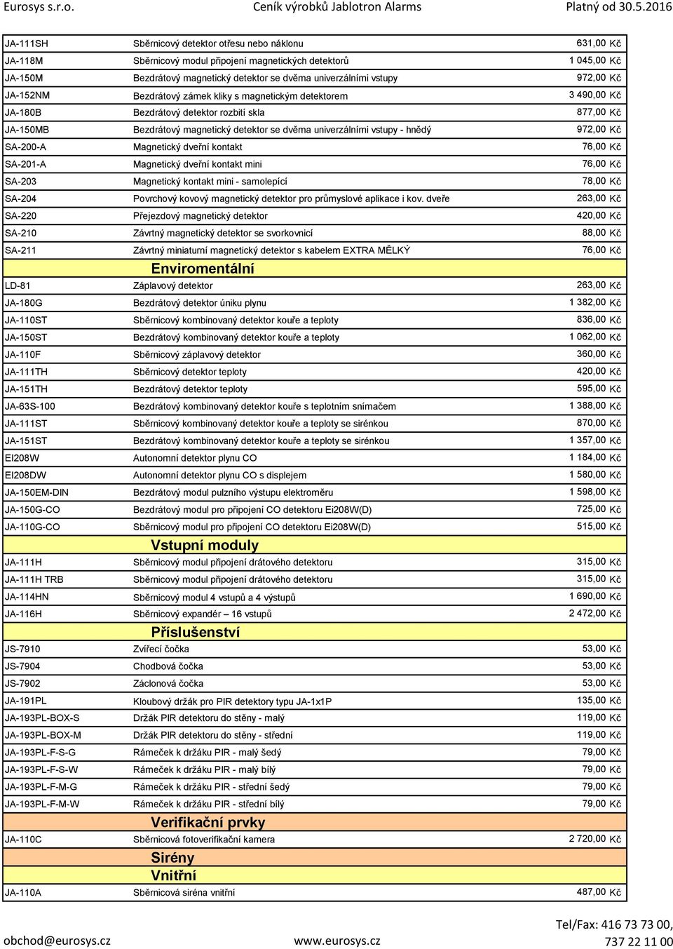 - hnědý 972,00 Kč SA-200-A Magnetický dveřní kontakt 76,00 Kč SA-201-A Magnetický dveřní kontakt mini 76,00 Kč SA-203 Magnetický kontakt mini - samolepící 78,00 Kč SA-204 Povrchový kovový magnetický