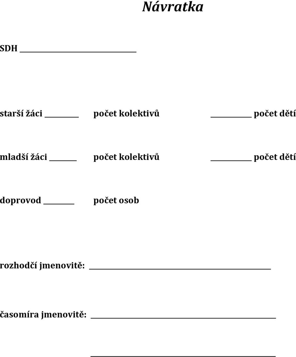 počet kolektivů počet dětí doprovod