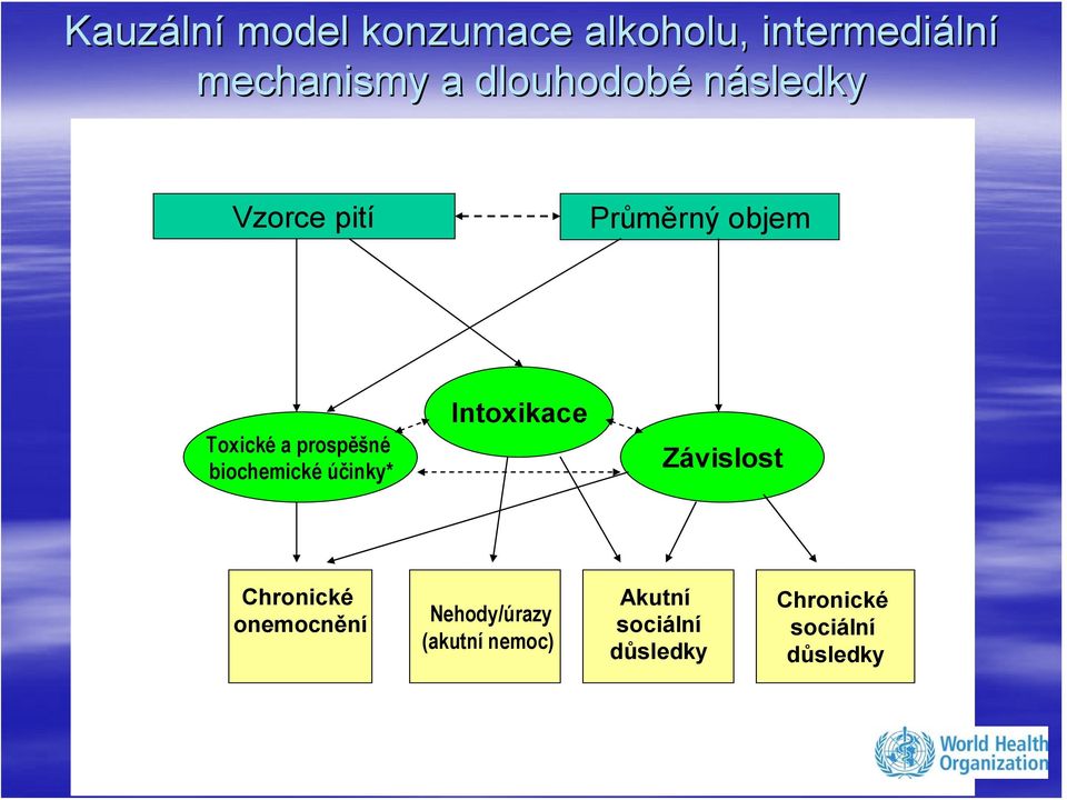 Intoxikace Závislost Chronické onemocnění Nehody/úrazy (akutní nemoc) Akutní