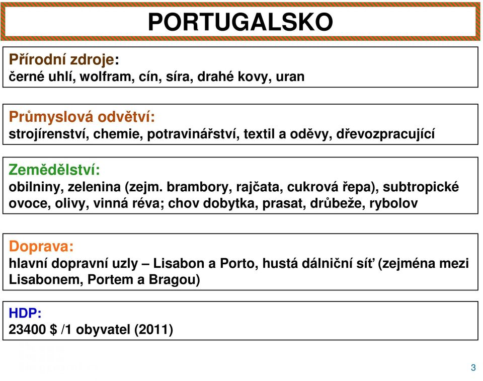 brambory, rajčata, cukrová řepa), subtropické ovoce, olivy, vinná réva; chov dobytka, prasat, drůbeže, rybolov