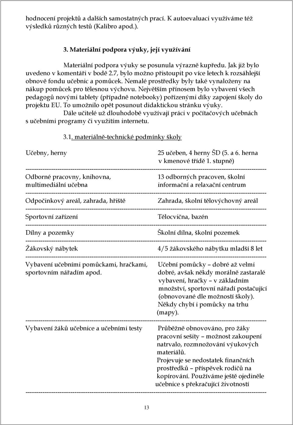 7, bylo možno přistoupit po více letech k rozsáhlejší obnově fondu učebnic a pomůcek. Nemalé prostředky byly také vynaloženy na nákup pomůcek pro tělesnou výchovu.