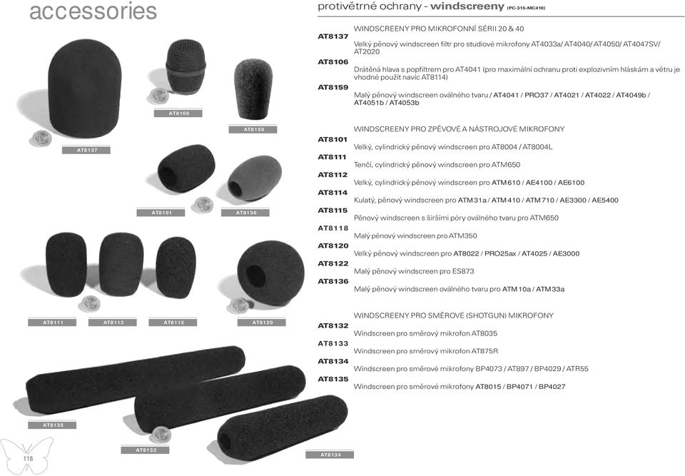 PRO37 / AT4021 / AT4022 / AT4049b / AT4051b / AT4053b AT8137 AT8101 AT8159 AT8136 AT8101 AT8111 AT8112 AT8114 AT8115 AT8118 AT8120 AT8122 AT8136 WINDSCREENY PRO ZPĚVOVÉ A NÁSTROJOVÉ MIKROFONY Velký,