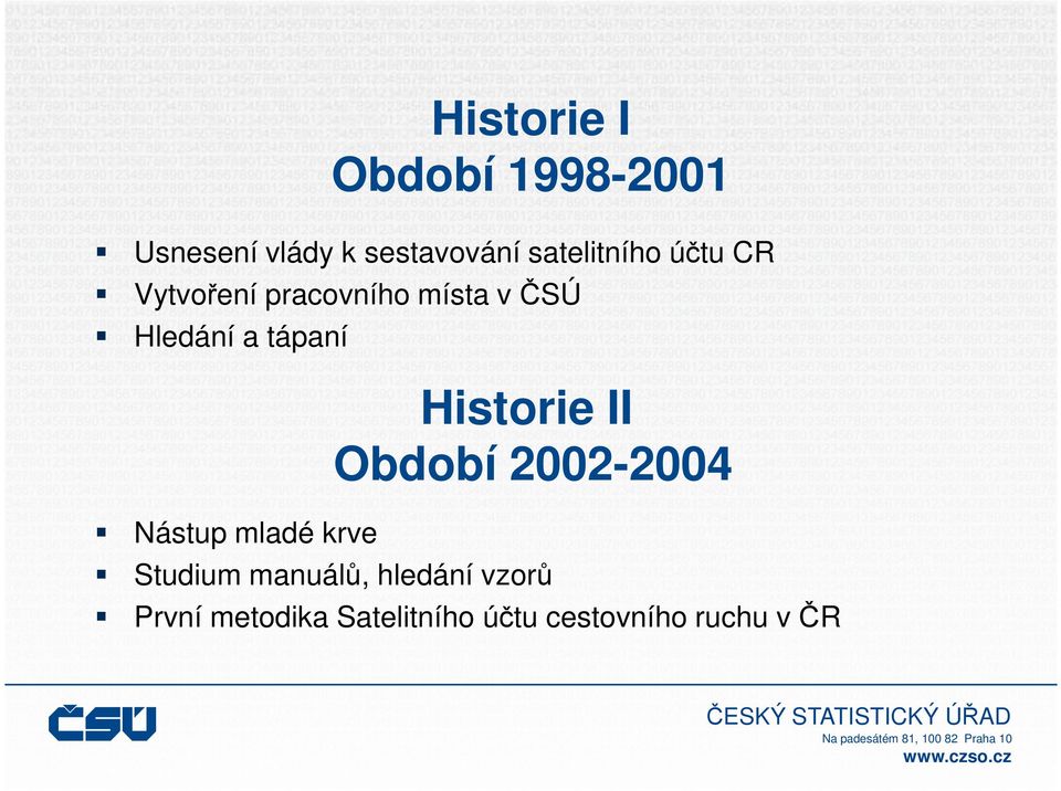 Historie I Období 1998-2001 Historie II Období 2002-2004 Studium