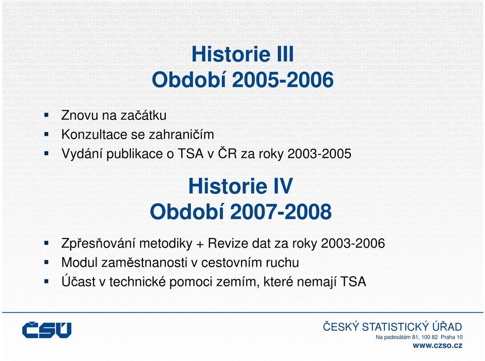 2007-2008 Zpřesňování metodiky + Revize dat za roky 2003-2006 Modul
