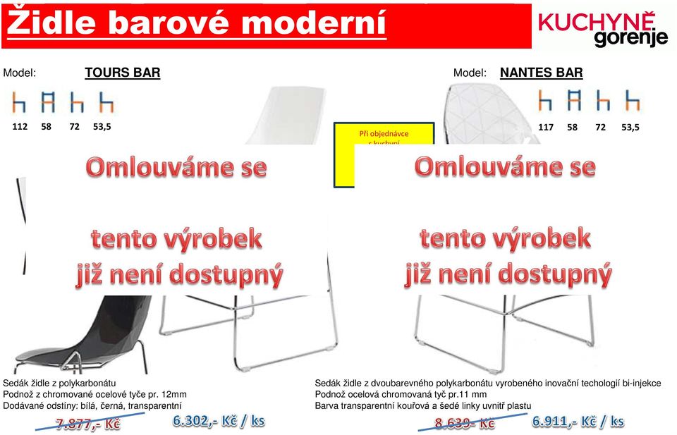 12mm Dodávané odstíny: bílá, černá, transparentní Sedák židle z dvoubarevného polykarbonátu