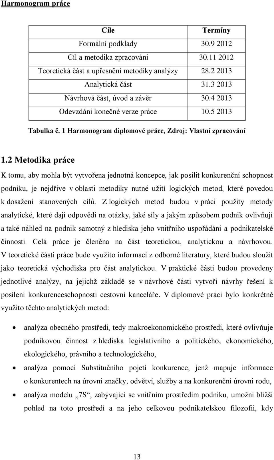 2 Metodika práce K tomu, aby mohla být vytvořena jednotná koncepce, jak posílit konkurenční schopnost podniku, je nejdříve v oblasti metodiky nutné uţití logických metod, které povedou k dosaţení