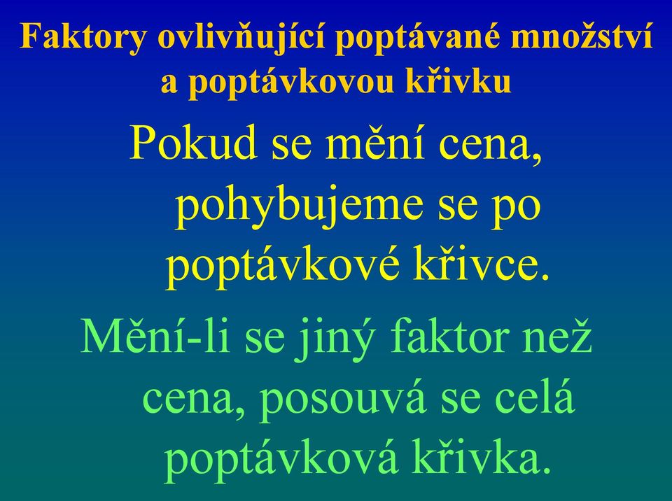 pohybujeme se po poptávkové křivce.