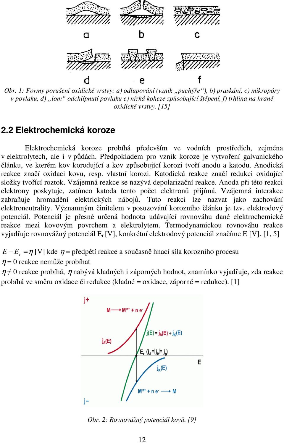 Předpokladem pro vznik koroze je vytvoření galvanického článku, ve kterém kov korodující a kov způsobující korozi tvoří anodu a katodu. Anodická reakce značí oxidaci kovu, resp. vlastní korozi.