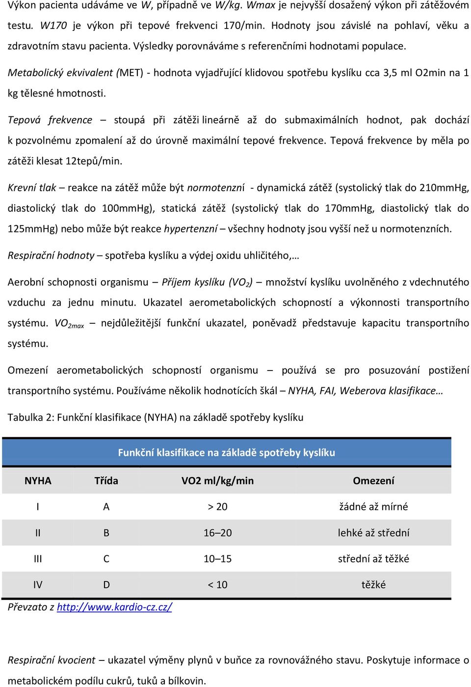 Metabolický ekvivalent (MET) - hodnota vyjadřující klidovou spotřebu kyslíku cca 3,5 ml O2min na 1 kg tělesné hmotnosti.