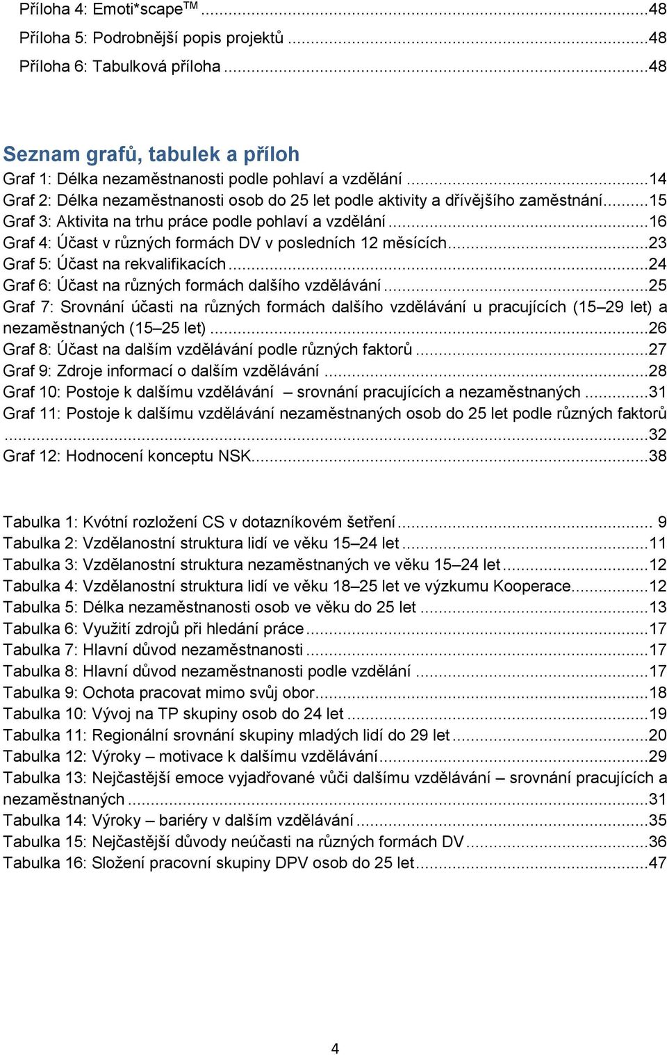 ..16 Graf 4: Účast v různých formách DV v posledních 12 měsících...23 Graf 5: Účast na rekvalifikacích...24 Graf 6: Účast na různých formách dalšího vzdělávání.