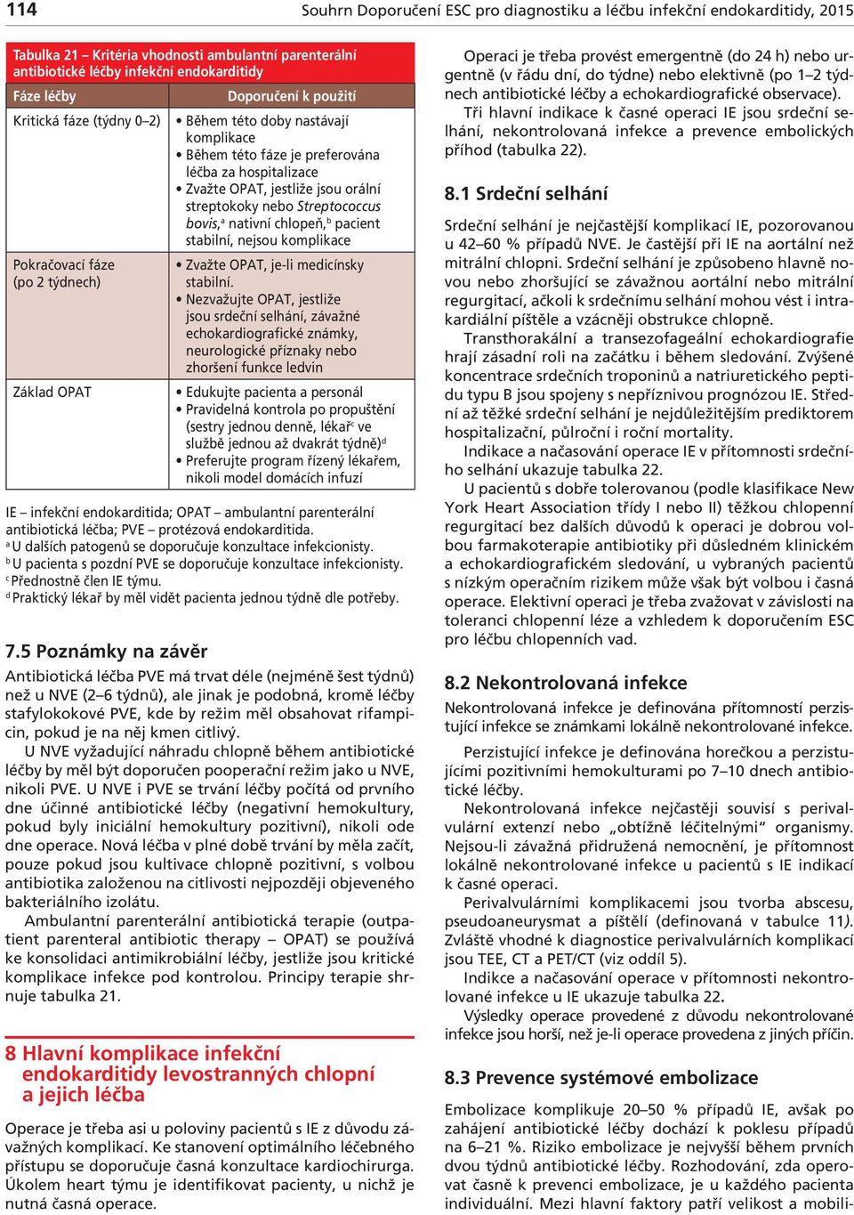 Pokrčovcí fáze (po 2 týdnech) Zákld OPAT 7.5 Poznámky n závěr Zvžte OPAT, je-li medicínky tilní.