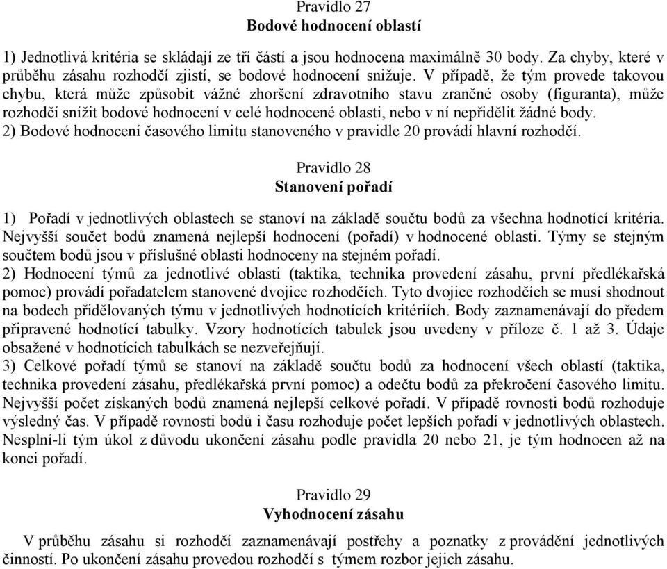 nepřidělit žádné body. 2) Bodové hodnocení časového limitu stanoveného v pravidle 20 provádí hlavní rozhodčí.