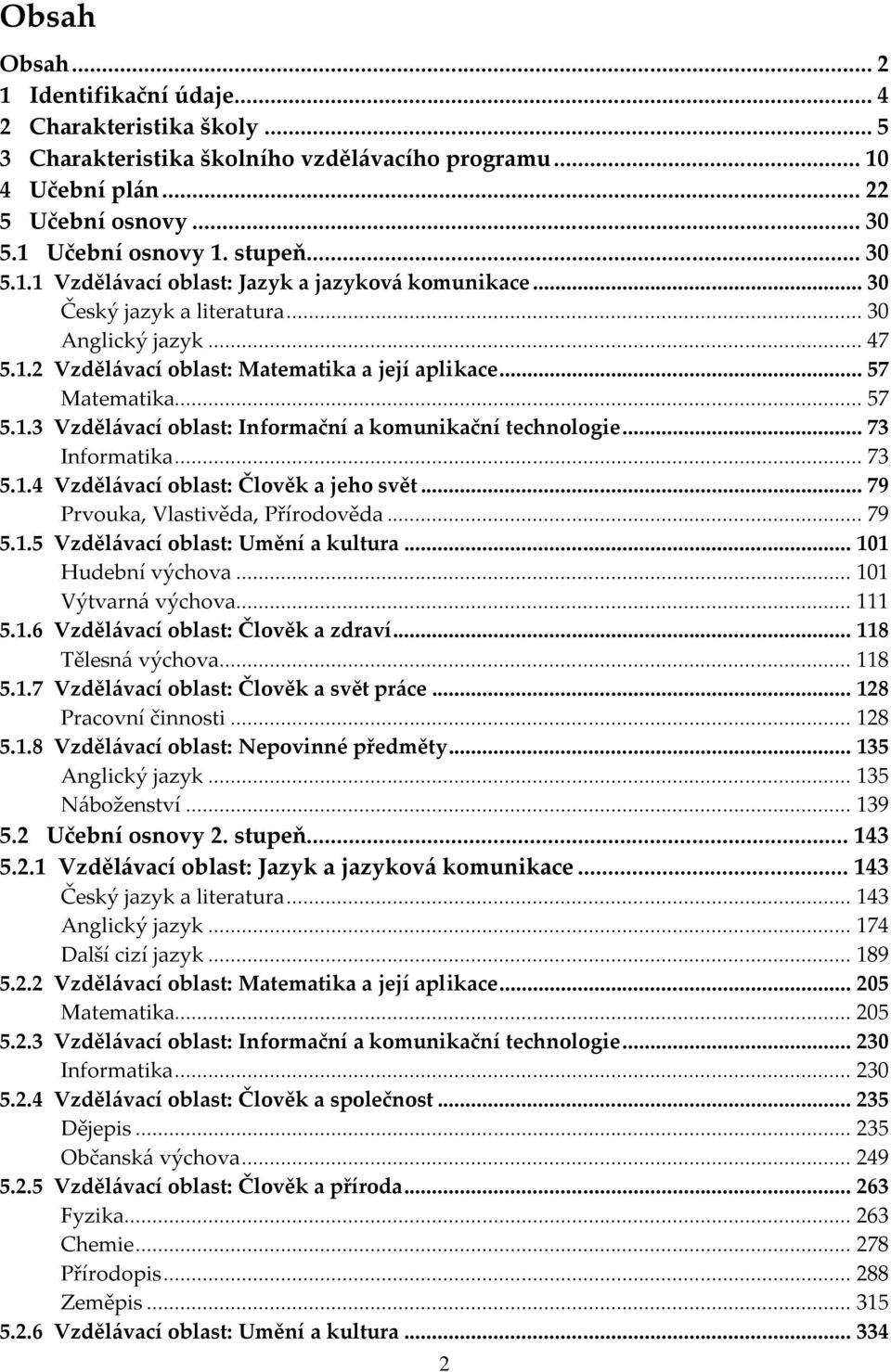 .. 73 Informatika... 73 5.1.4 Vzdělávací oblast: Člověk a jeho svět... 79 Prvouka, Vlastivěda, Přírodověda... 79 5.1.5 Vzdělávací oblast: Umění a kultura... 101 Hudební výchova... 101 Výtvarná výchova.