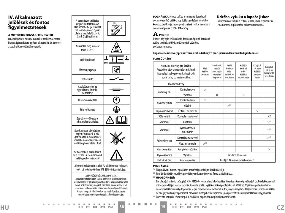 Ne érintse meg a motor forró részeit.