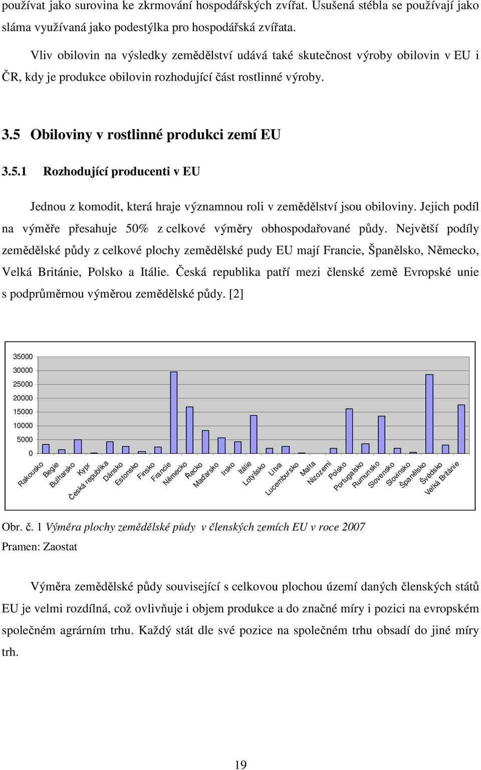 Obiloviny v rostlinné produkci zemí EU 3.5.1 Rozhodující producenti v EU Jednou z komodit, která hraje významnou roli v zemědělství jsou obiloviny.