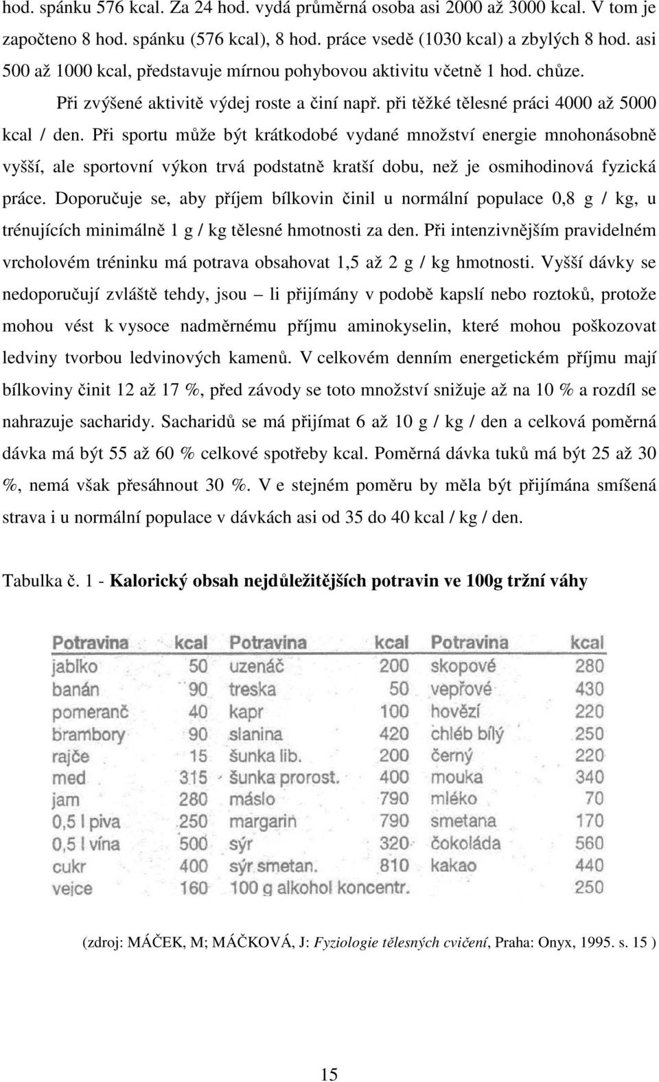 Při sportu může být krátkodobé vydané množství energie mnohonásobně vyšší, ale sportovní výkon trvá podstatně kratší dobu, než je osmihodinová fyzická práce.