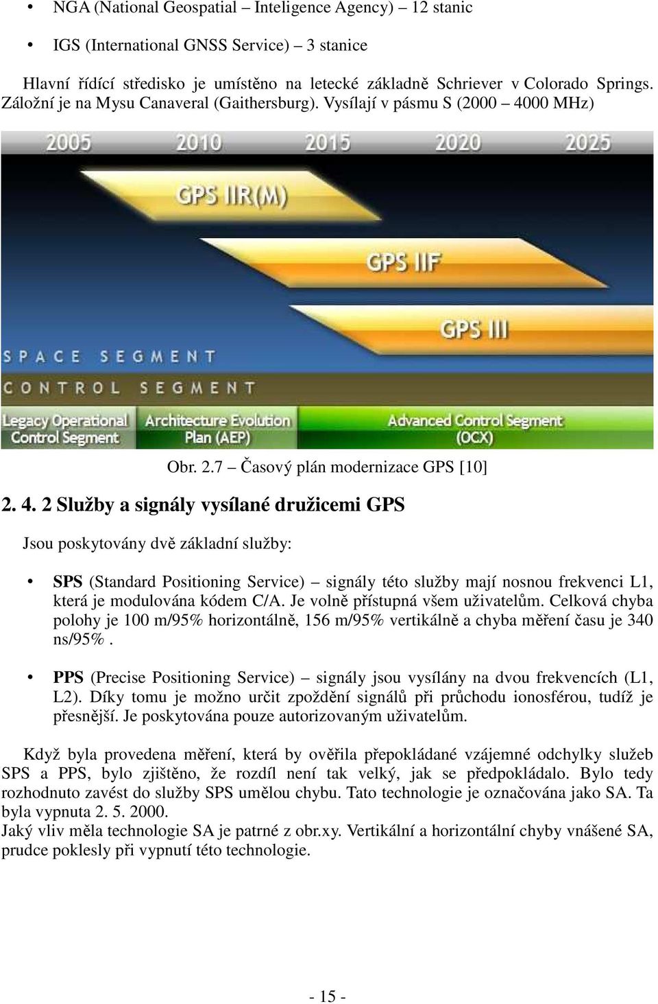 00 MHz) Obr. 2.7 Časový plán modernizace GPS [10] 2. 4.