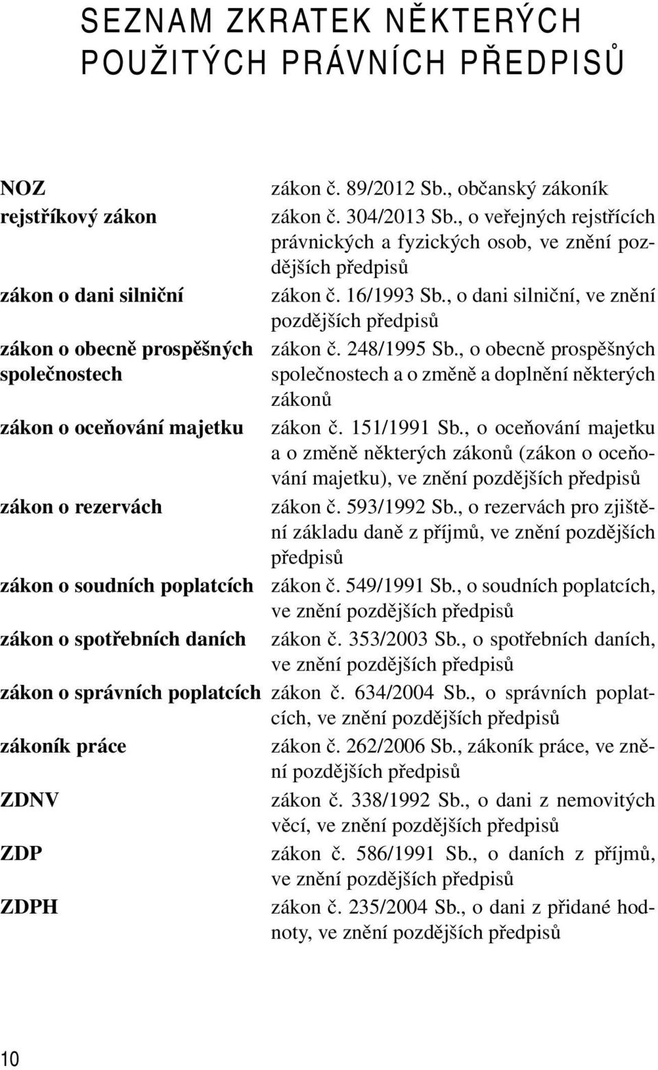 , o dani silniční, ve znění pozdějších předpisů zákon o obecně prospěšných zákon č. 248/1995 Sb.