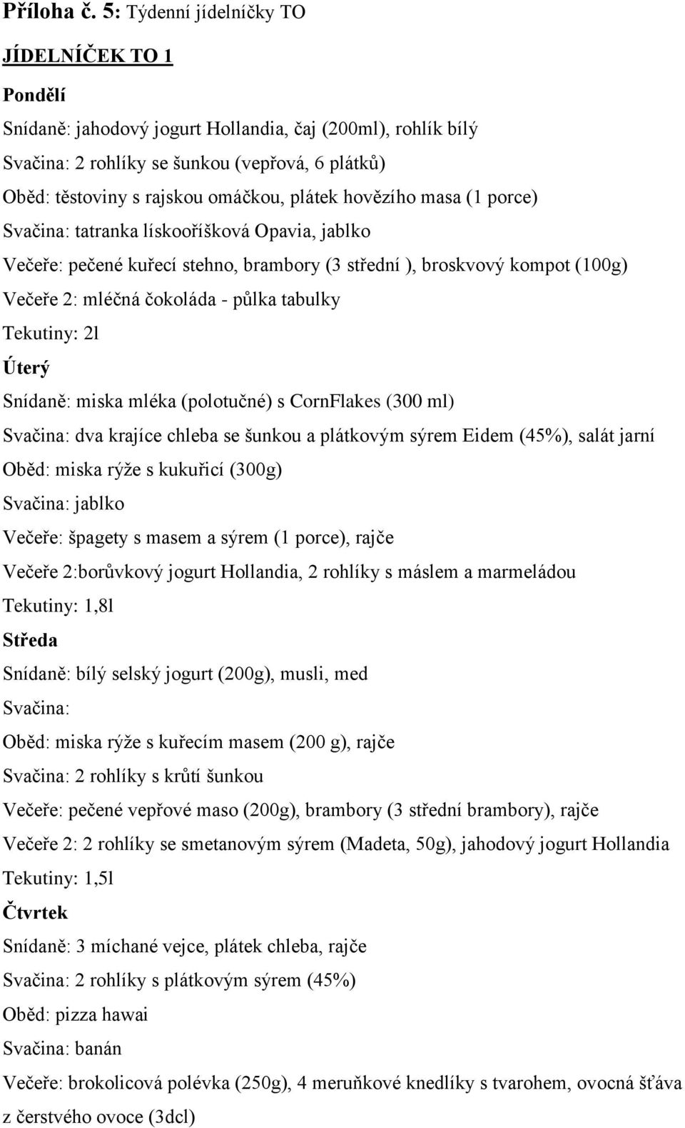 plátek hovězího masa (1 porce) Svačina: tatranka lískooříšková Opavia, jablko Večeře: pečené kuřecí stehno, brambory (3 střední ), broskvový kompot (100g) Večeře 2: mléčná čokoláda - půlka tabulky