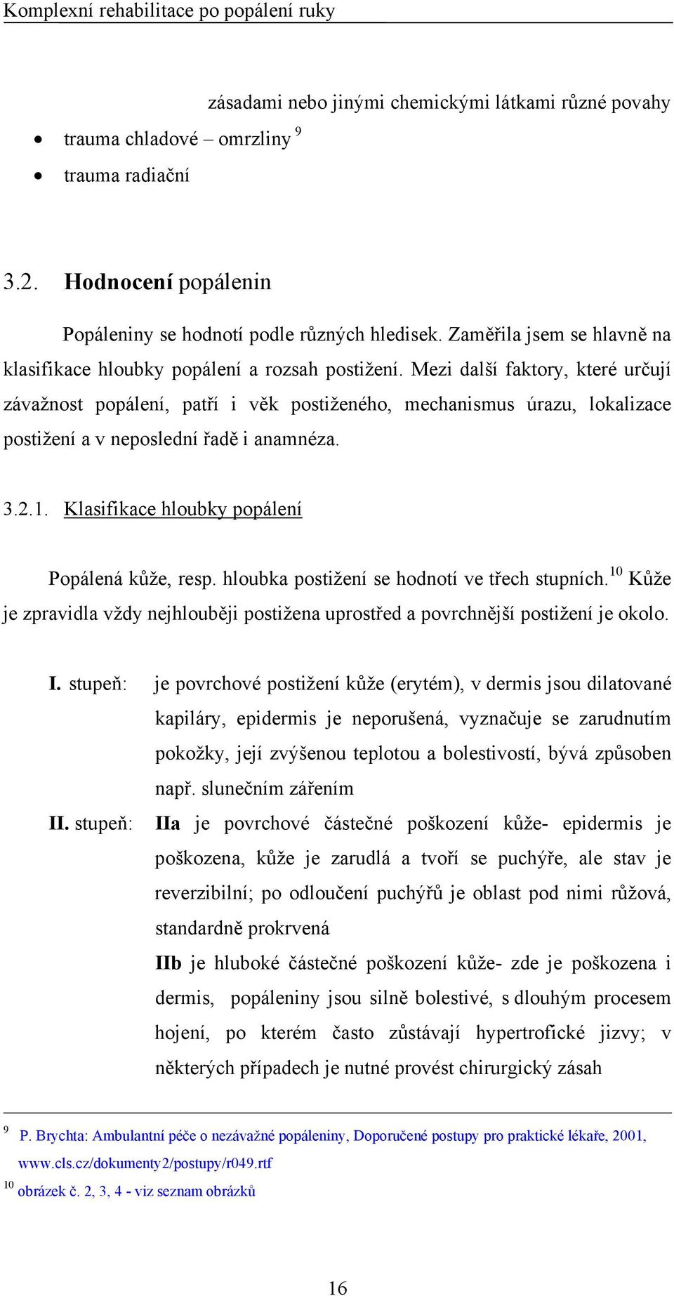 Mezi další faktory, které určují závažnost popálení, patří i věk postiženého, mechanismus úrazu, lokalizace postižení a v neposlední řadě i anamnéza. 3.2.1.