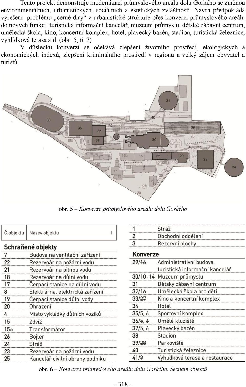 centrum, umělecká škola, kino, koncertní komplex, hotel, plavecký bazén, stadion, turistická železnice, vyhlídková terasa atd. (obr.