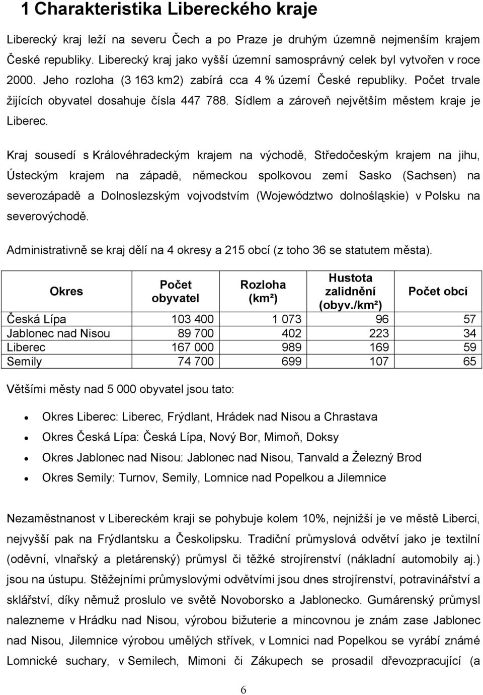 Sídlem a zároveň největším městem kraje je Liberec.