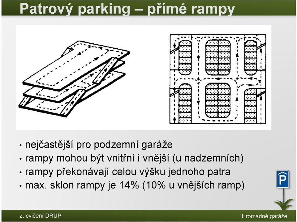 (u nadzemních) rampy překonávají celou výšku