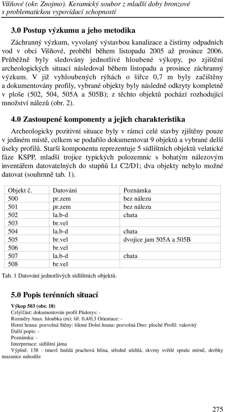 Průběžně byly sledovány jednotlivé hloubené výkopy, po zjištění archeologických situací následoval během listopadu a prosince záchranný výzkum.