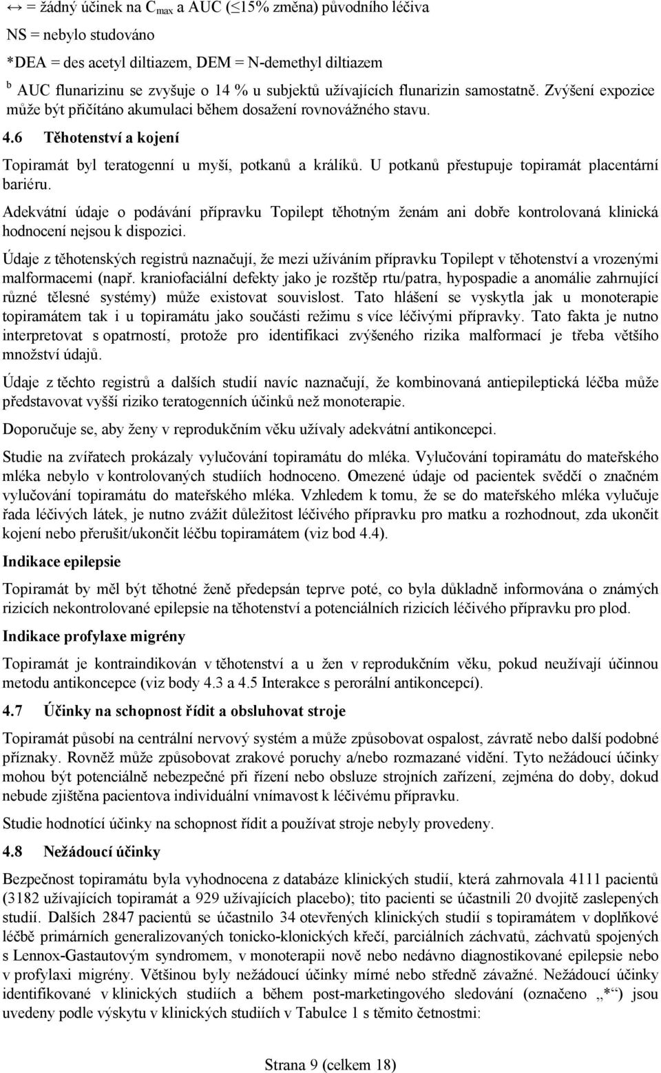 U potkanů přestupuje topiramát placentární bariéru. Adekvátní údaje o podávání přípravku Topilept těhotným ženám ani dobře kontrolovaná klinická hodnocení nejsou k dispozici.