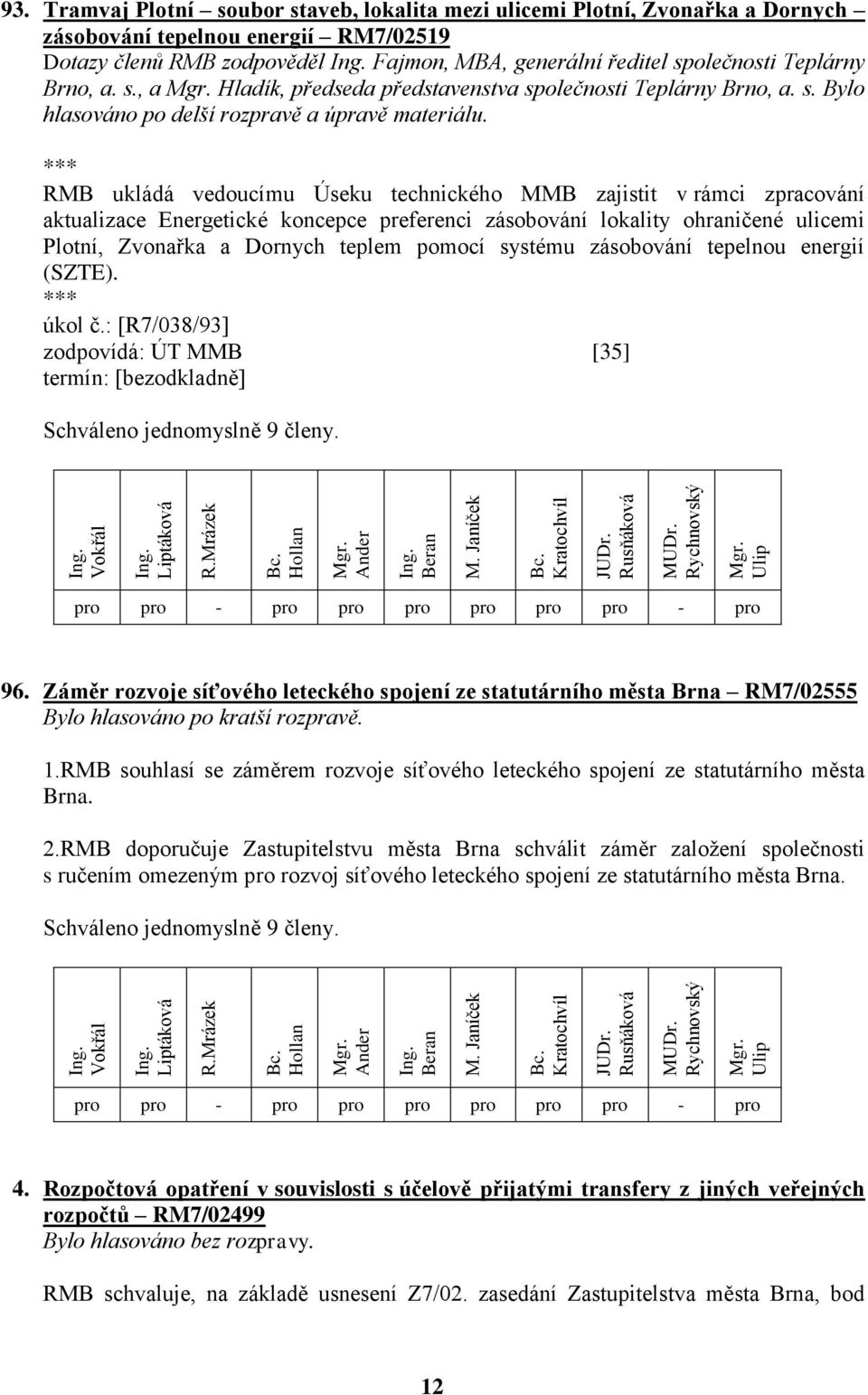 RMB ukládá vedoucímu Úseku technického MMB zajistit v rámci zpracování aktualizace Energetické koncepce preferenci zásobování lokality ohraničené ulicemi Plotní, Zvonařka a Dornych teplem pomocí