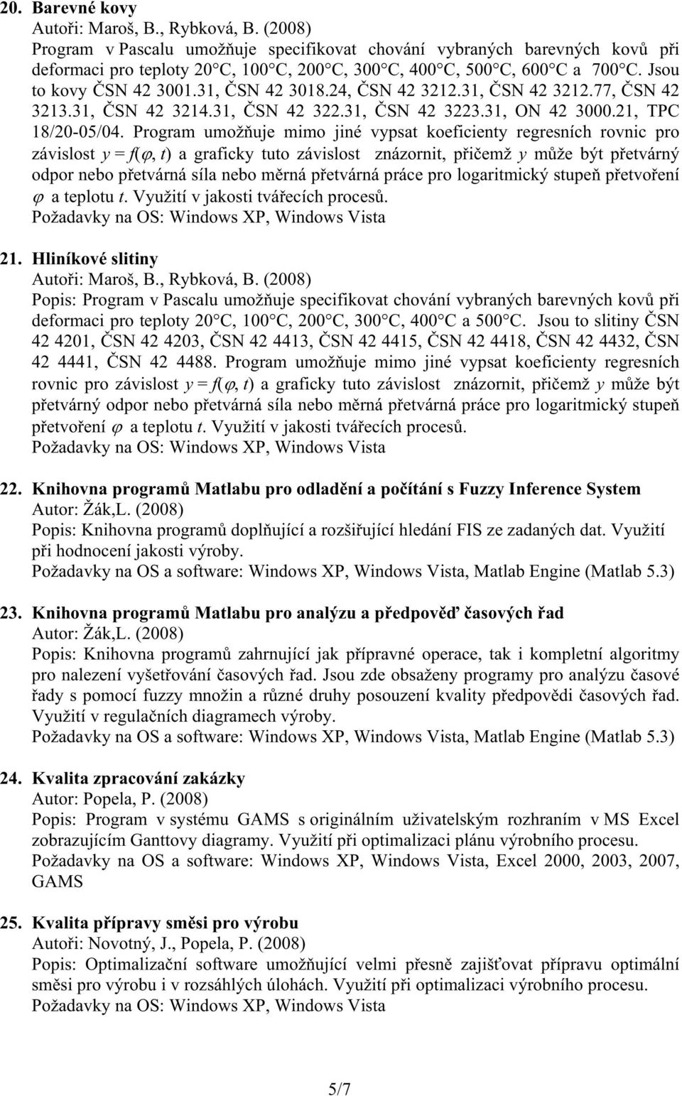 24, SN 42 3212.31, SN 42 3212.77, SN 42 3213.31, SN 42 3214.31, SN 42 322.31, SN 42 3223.31, ON 42 3000.21, TPC 18/20-05/04.