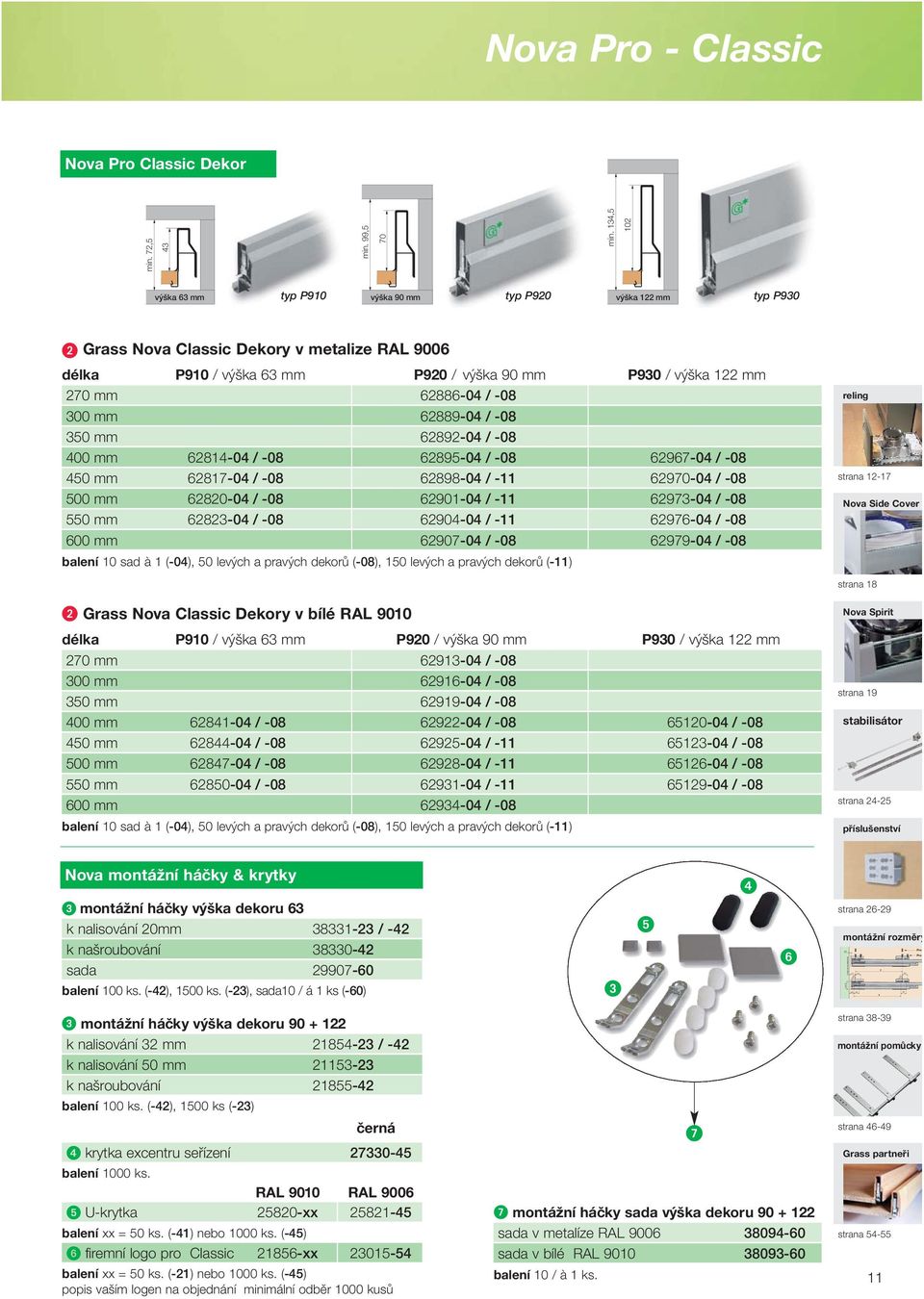 / -08 300 mm 62889-04 / -08 350 mm 62892-04 / -08 400 mm 62814-04 / -08 62895-04 / -08 62967-04 / -08 450 mm 62817-04 / -08 62898-04 / -11 62970-04 / -08 500 mm 62820-04 / -08 62901-04 / -11 62973-04