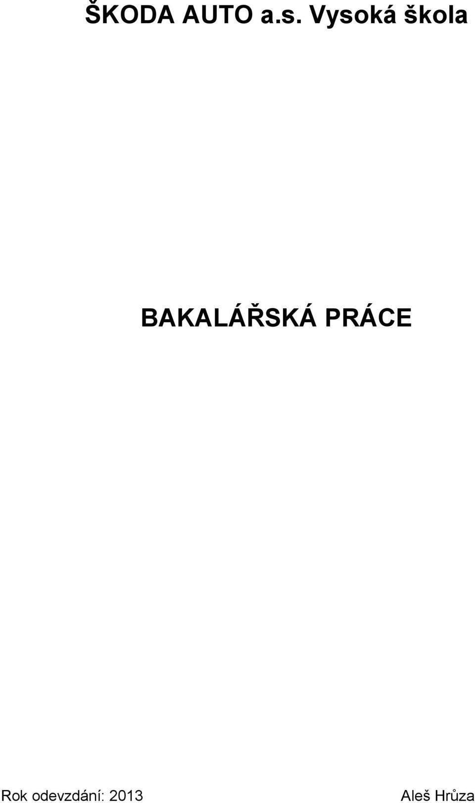 BAKALÁŘSKÁ PRÁCE