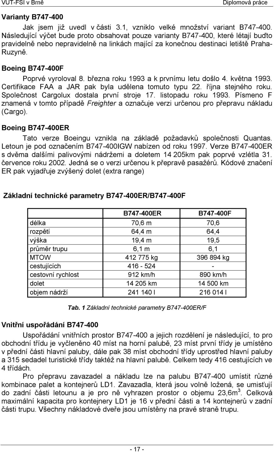 Boeing B747-400F Poprvé vyroloval 8. března roku 1993 a k prvnímu letu došlo 4. května 1993. Certifikace FAA a JAR pak byla udělena tomuto typu 22. října stejného roku.