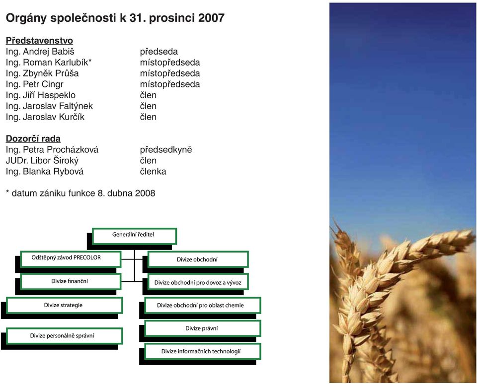 Jaroslav Kurčík Dozorčí rada Ing. Petra Procházková JUDr. Libor Široký Ing.