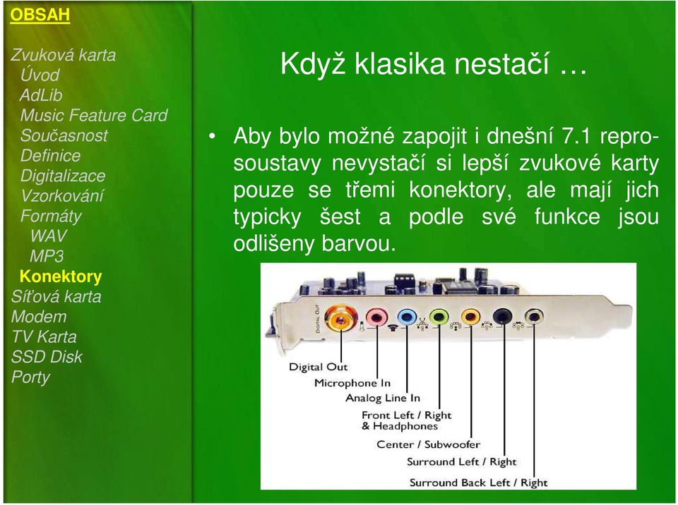 1 reprosoustavy nevystačí si lepší zvukové karty pouze se třemi