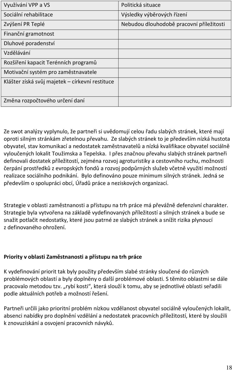 uvědomují celou řadu slabých stránek, které mají oproti silným stránkám zřetelnou převahu.