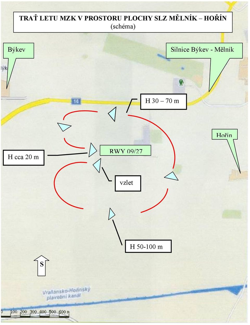 Silnice Býkev - Mělník H 3 7 m