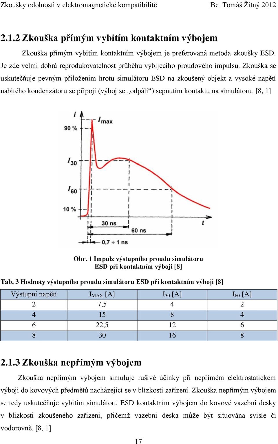 Zkouška se uskutečňuje pevným přiloţením hrotu simulátoru ESD na zkoušený objekt a vysoké napětí nabitého kondenzátoru se připojí (výboj se odpálí ) sepnutím kontaktu na simulátoru. [8, 1] Obr.