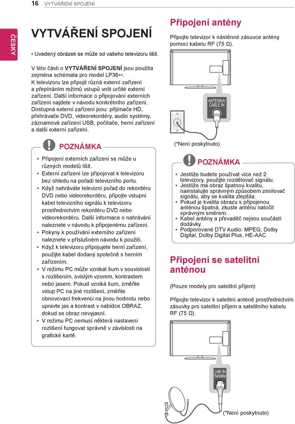 K televizoru lze připojit různá externí SPEAKER zařízení OUT CLOCK a přepínáním režimů vstupů volit určité externí zařízení.