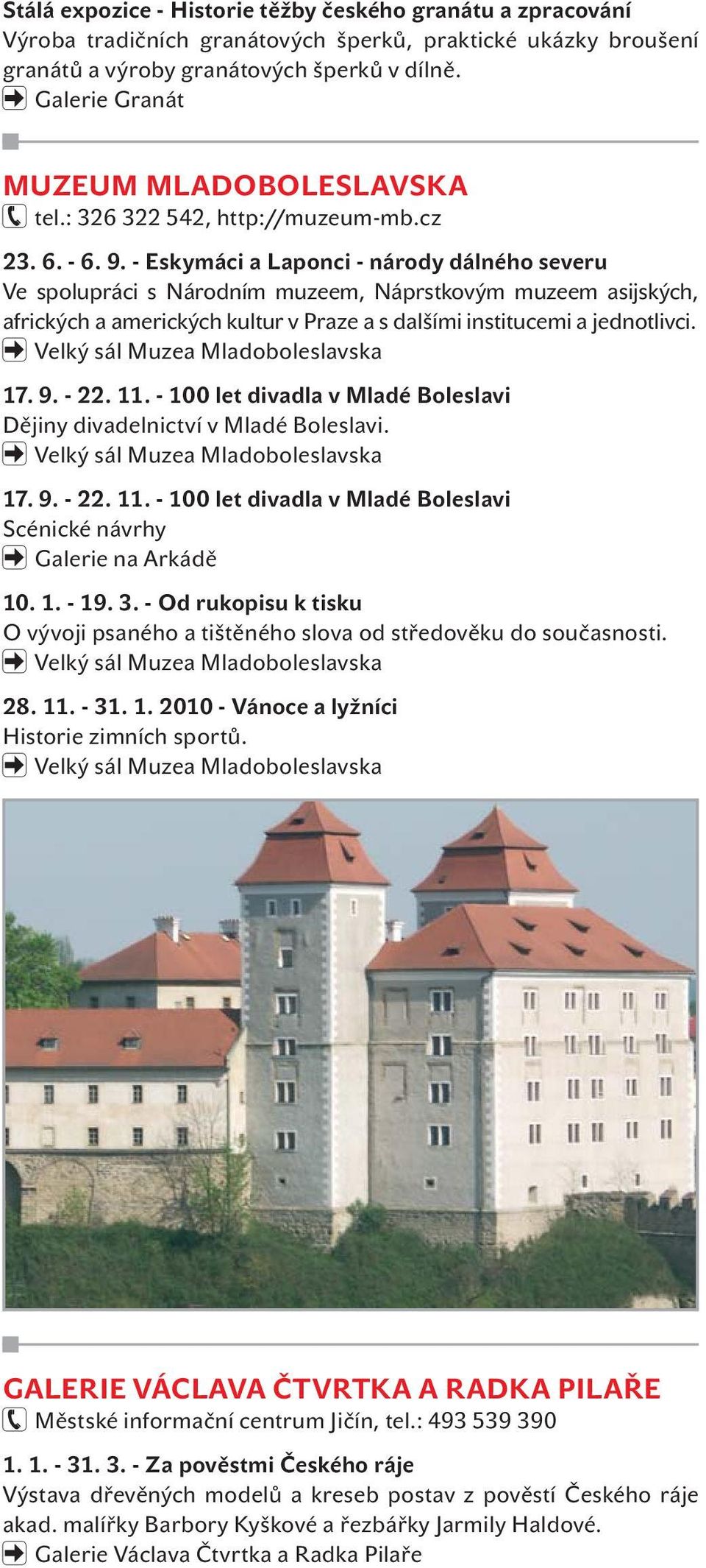 - Eskymáci a Laponci - národy dálného severu Ve spolupráci s Národním muzeem, Náprstkovým muzeem asijských, afrických a amerických kultur v Praze a s dalšími institucemi a jednotlivci.