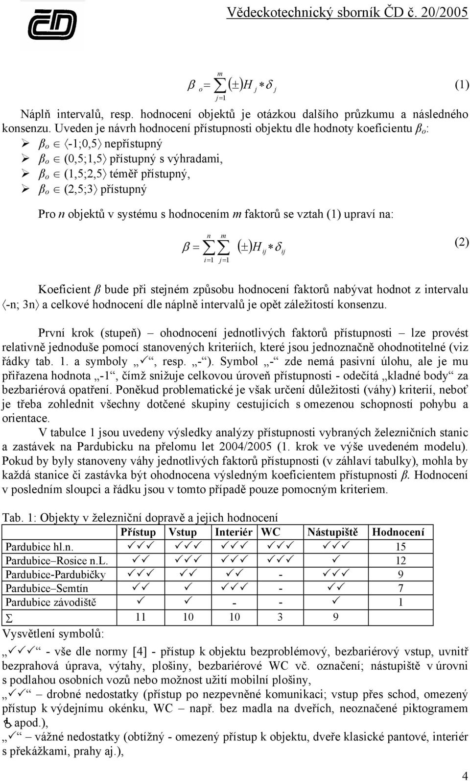 systému s hodnocením m faktorů se vztah () upraví na: () β = n m i= j= ( ± ) H δ ij ij (2) Koeficient β bude při stejném způsobu hodnocení faktorů nabývat hodnot z intervalu -n; 3n a celkové