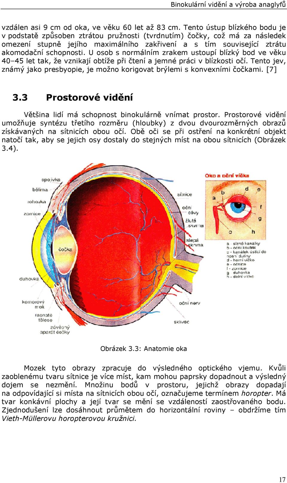 U osob s normálním zrakem ustoupí blízký bod ve věku 40 45 let tak, že vznikají obtíže při čtení a jemné práci v blízkosti očí.